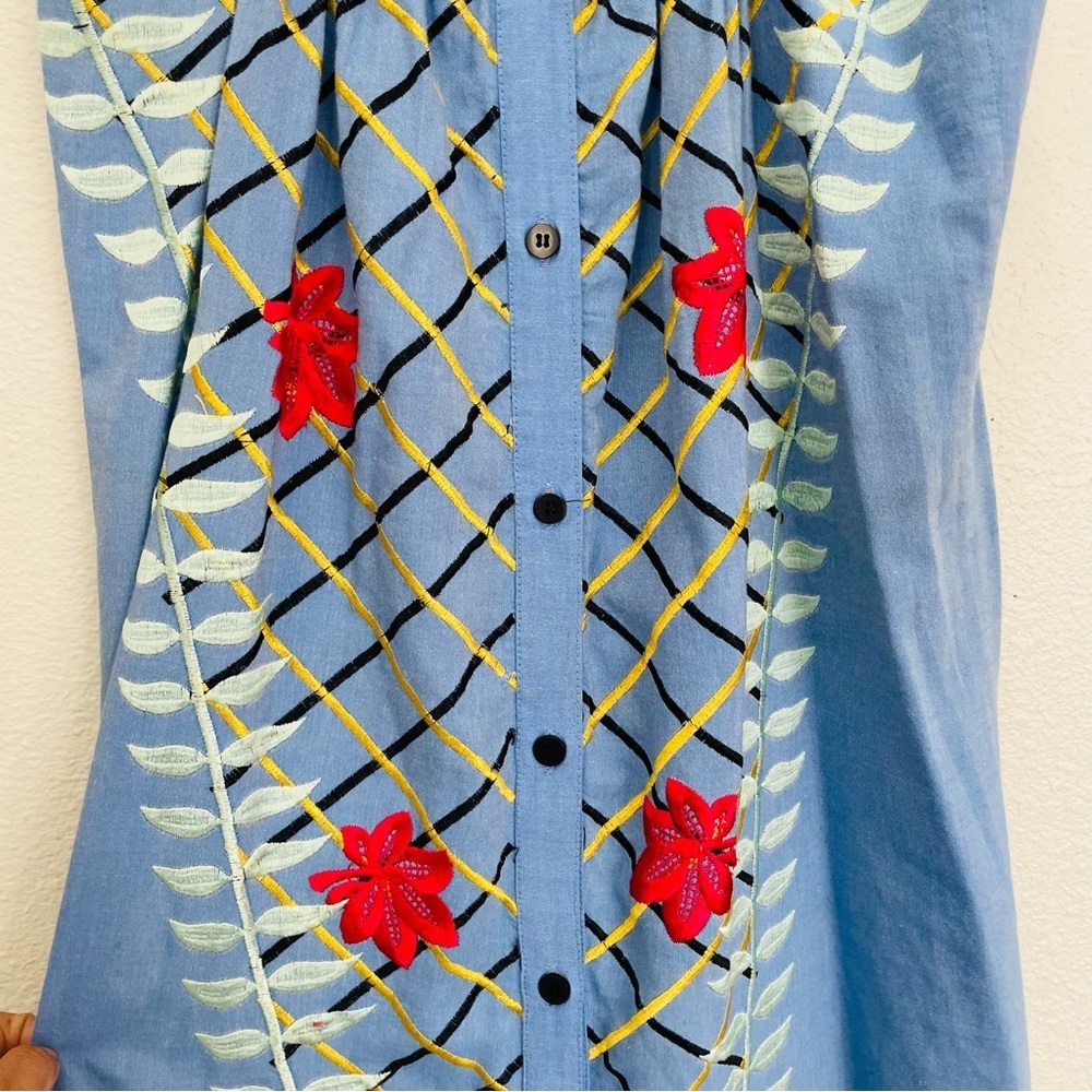 ANTHROPOLOGIE | Red Carter Palisades Embroidered Midi Dress Size M - Picture 11 of 13